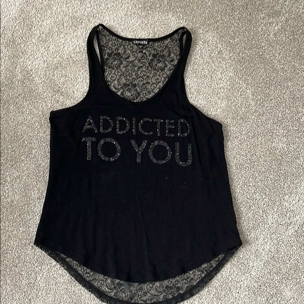 Express Black Lace Tank Top size S